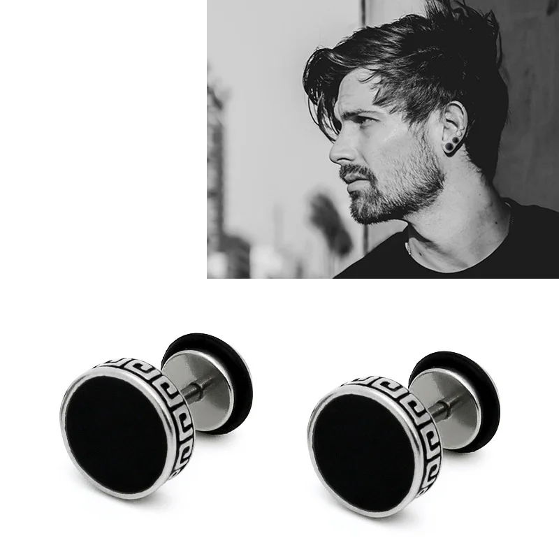 1Pair Vintage Flat Back Stud Earrings for Men Women, Unisex 316L Stainless Steel Screw Back Cartilage Tragus Piercing Jewelry image 6