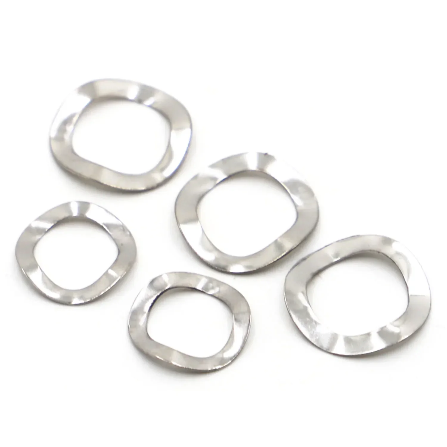 M3 - M51 304 Stainless Steel Bearing Shafts Three Wave Crest Type Spring Washer Gasket