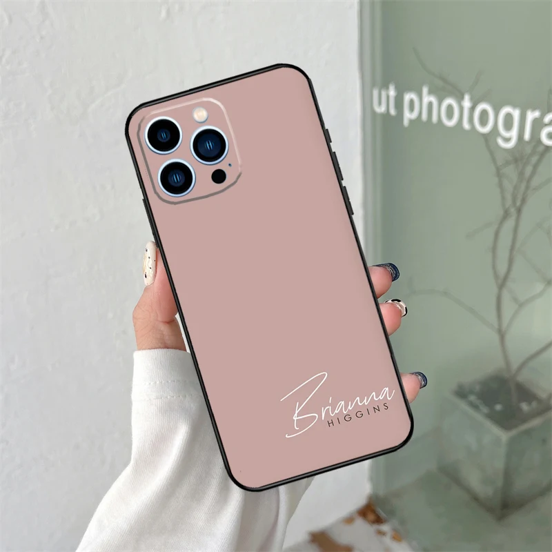 pastel name custom initials Phone Case For iPhone 16 15 13 12 Mini 11 14 Pro Max X XR XS MAX Plus Cover Coque