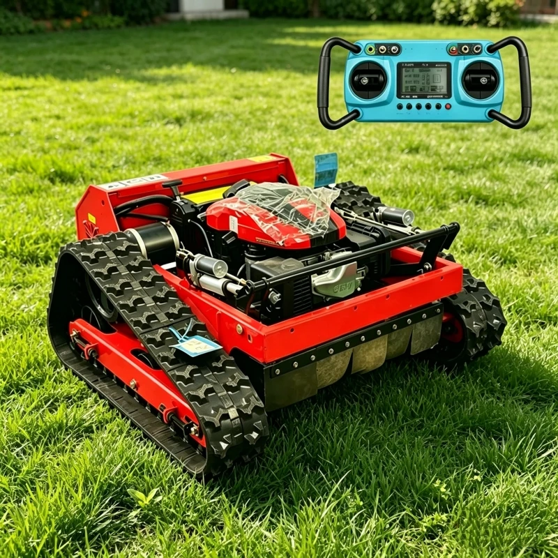 Cortadora de Césped con Control Remoto Personalizada, Robot Cortadora de Césped Automática con Orugas para Jardín, Cortadora de Césped de Alta Calidad para Pendientes Pronunciadas