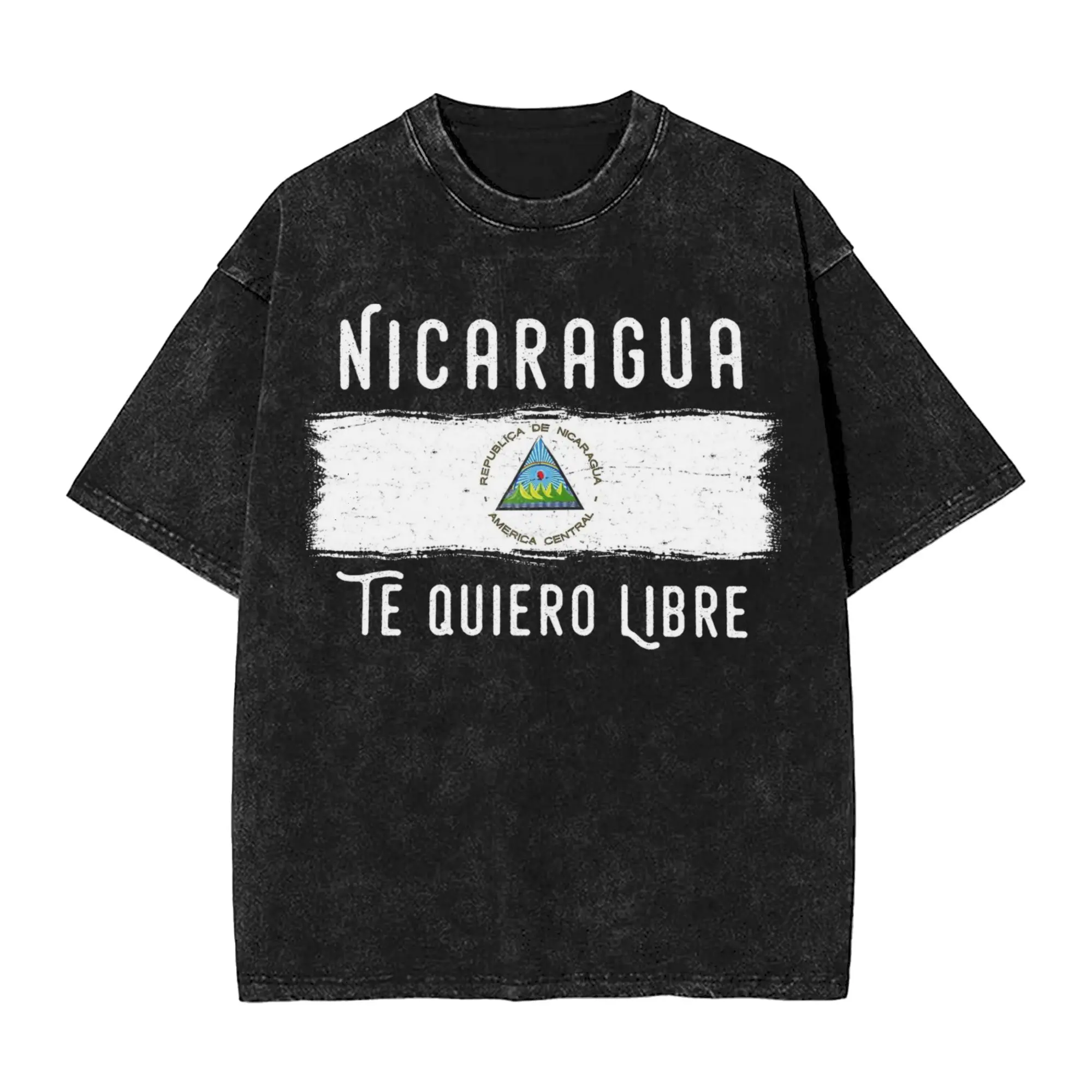 Nicaragua Protest Design T Shirts Hip Hop Washed Cotton Harajuku T-Shirts  Casual Men Women Tops Streetwear Printed Tee Shirt