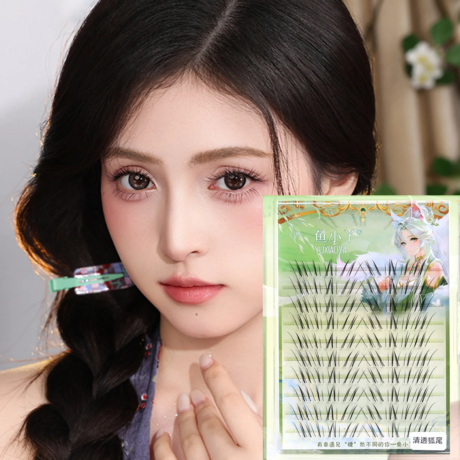 Fox- manga ملحقات الرموش الصناعية 9-12 مللي متر طول مختلط طبيعي C حليقة رموش زائفة مجنح فردي رموش مكياج #3