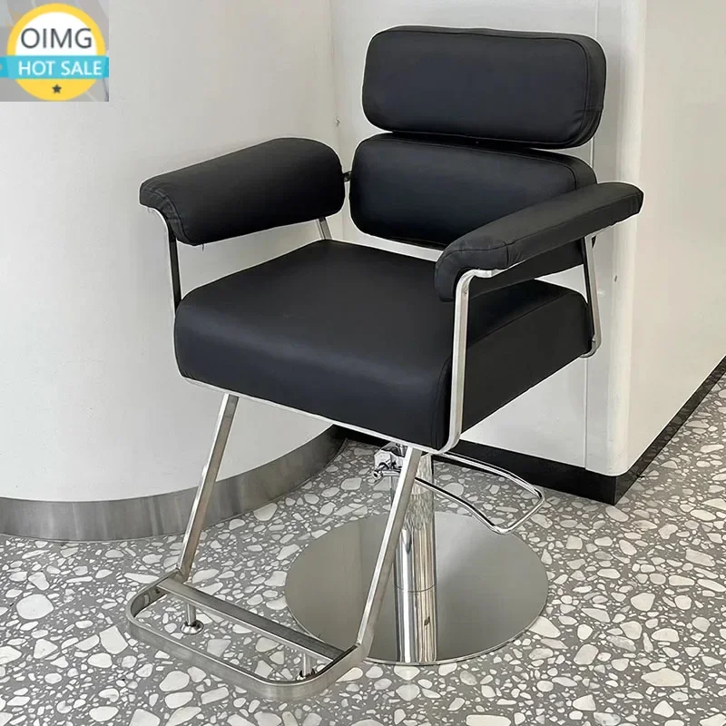 Comfy Stainless Salon Chair New Models Simplicity American Style Comfort Barber Chair Beauty Salon Modern Silla Home Furniture