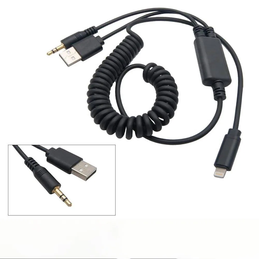 Fit for 1 Series, 3 Series, 5 Series, 6 Series, 7 Series, X1, X3, X5, X6, and Z4 models Universal Car AUX Audio Cable Adapter