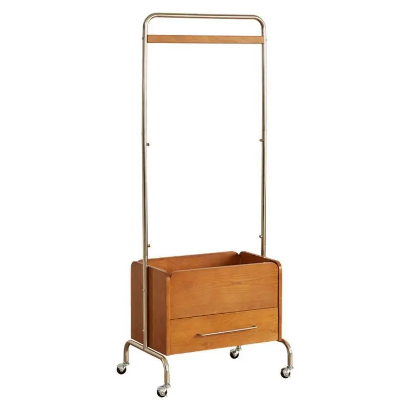 

Medieval solid wood floor hanger mobile multi-functional hanger
