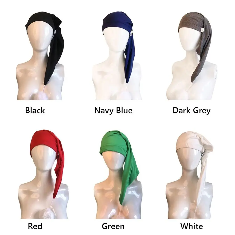 Birthday Party Gift Elastic Night Sleeping Caps with Pom Ball Adjustable Stocking Santa Cap Head Wrap Women Men