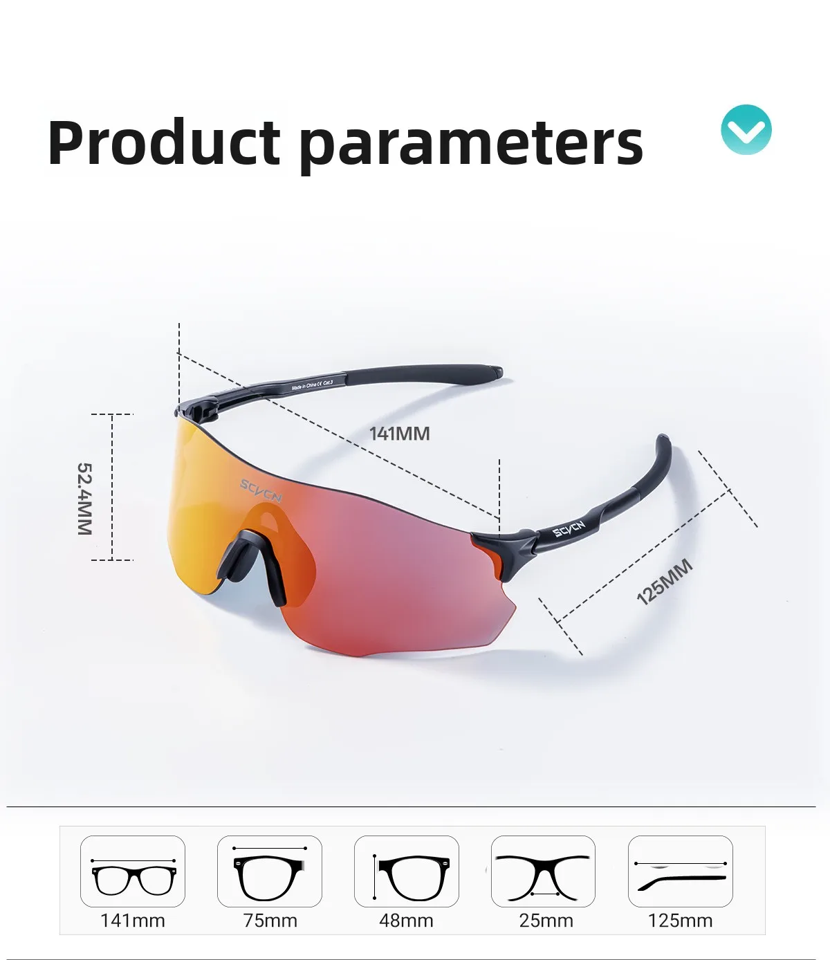 SCVCN Laufbrille, leicht, lichtempfindlich, farbwechselnd, für Tag und Nacht, Dual-Use, für Laufen, Marathon, Wandern, winddichte Schutzbrille – Detail 15