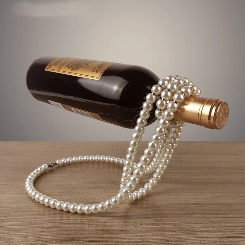 Creative Pearl Necklace Wine Rack Suspended Wine Rack  Home Desktop Decoration Bar Cabinet Display Stand Shelf Gifts Table Decor