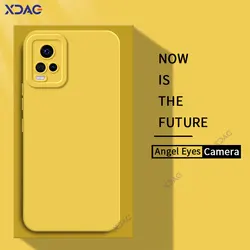 Angel Eyes 스퀘어 액체 실리콘 휴대폰 케이스, VIVO S7 S7T V20 Pro 5G 용, 부드러운 충격 방지 후면 커버, VIVOS7 VIVOV20 V20Pro