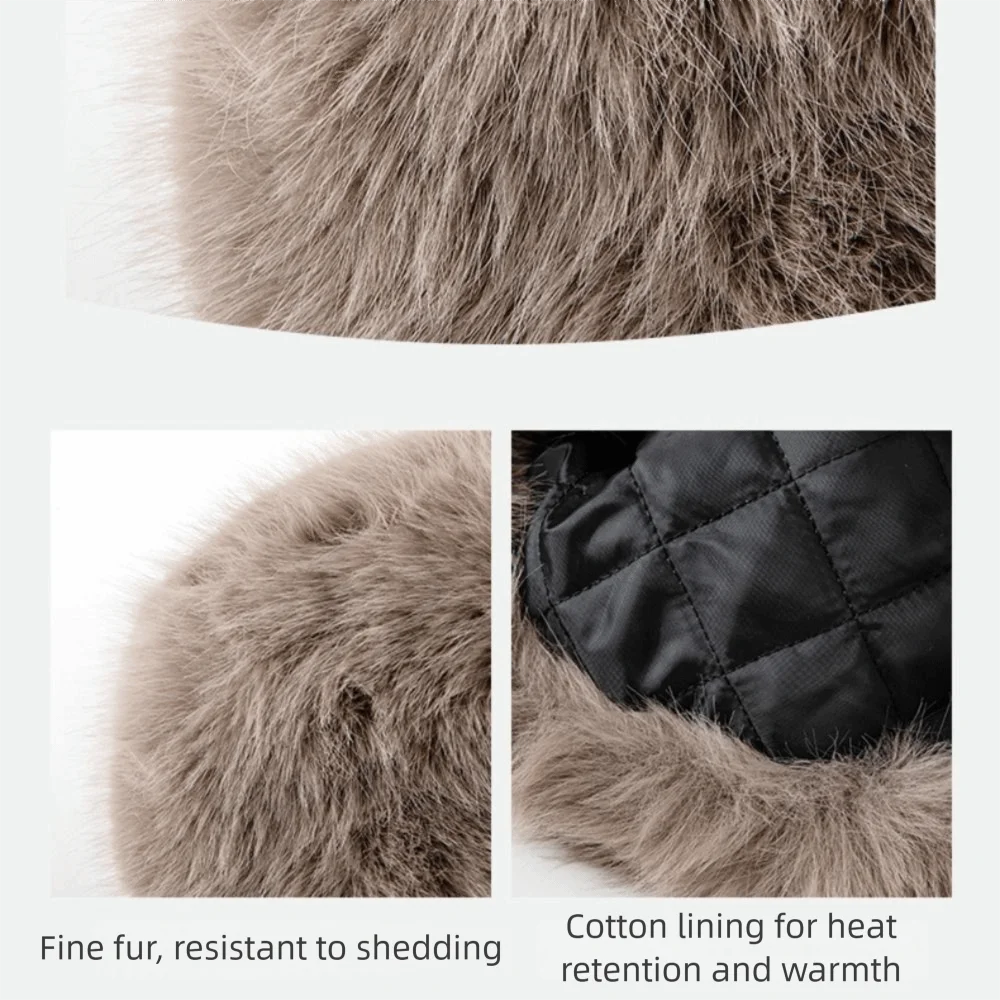 قبعة من الفرو الاصطناعي المقلد على الموضة، قبعة دافئة لحماية الأذن، قبعة منفوشة، قبعة شتوية لطيفة تناسب الجميع، ملابس الشارع