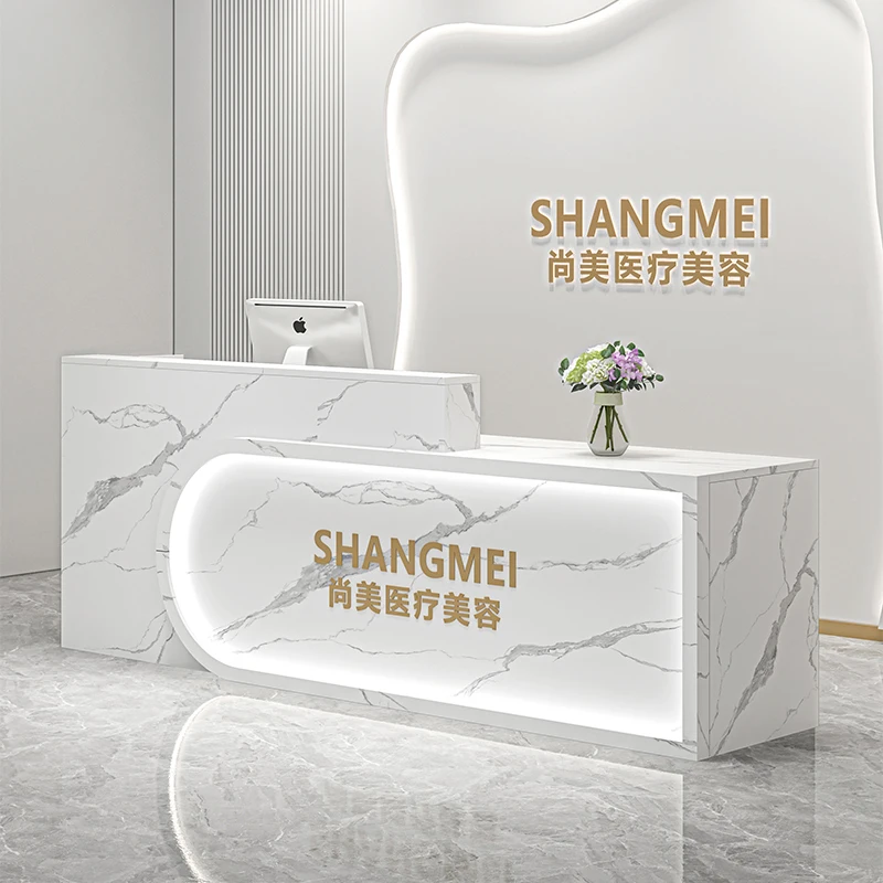 Luxury Creative Aesthetic Beauty Salon Reception Desk Drawers Creative Reception Desks Recepcja Do Salonu Urody Office Furniture