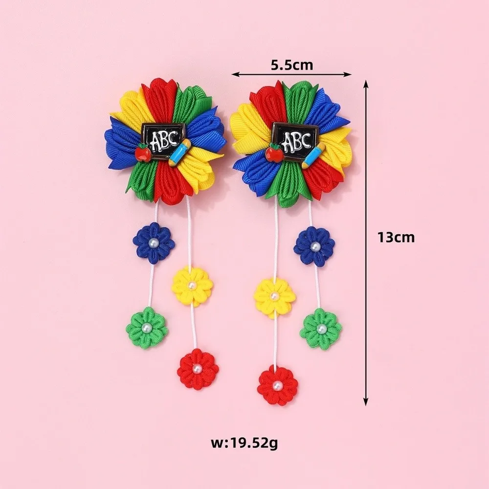 2 pçs moda bonito grampos de cabelo com flor borla adorável headwear simples presilhas acessórios para o cabelo