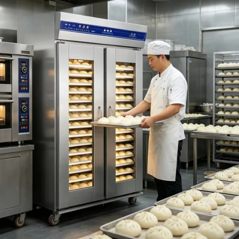 Customized Double-Door 32 Trays Dough Proofer Fermentation Room Bakery Temperature Humidity Cabinet Fermenting Machine