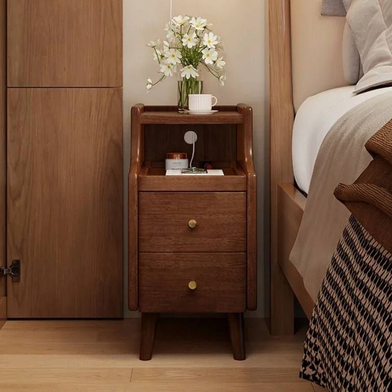 Household GoodsExtremely Narrow Bedside Table Solid Wood Bedside Storage Cabinet Small Bedroom Home Bedside Table
