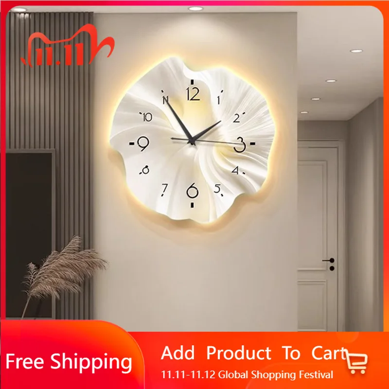 

Minimalist Fashion Wall Clocks Led Aesthetic Design Creative Wall Watch Modern Digital Living Room Wanduhr Ornaments Home Decor