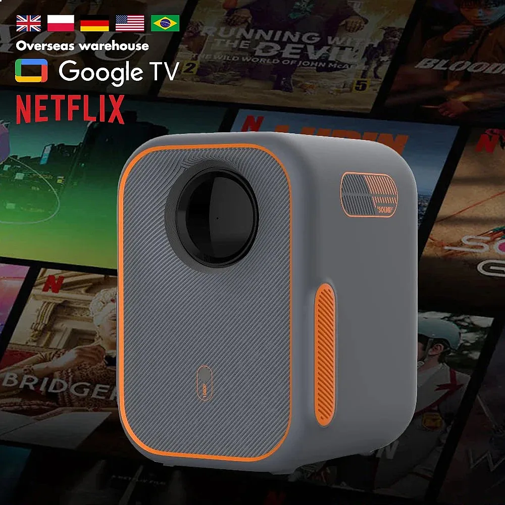 Mini Proyector Formovie Xming Episode One 1080P Full HD con Google TV, Netflix, Licencia, Portátil, Enfoque Automático, Corrección