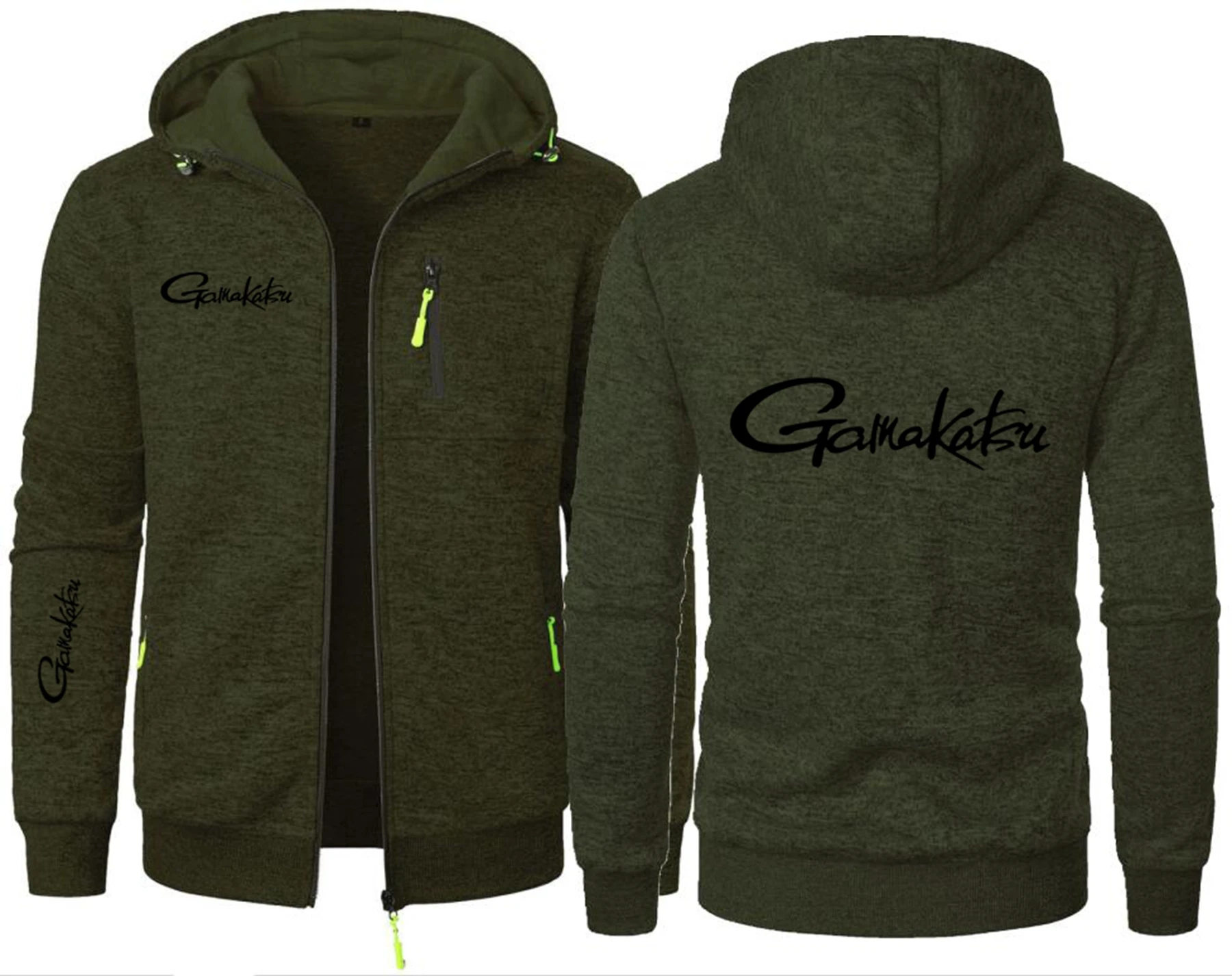 Gamakatsu الصيد العلامة التجارية الحب الأسماك الرجال هوديس بلوزات الجاكار هوديي الصوف الرجال مقنعين البلوز الذكور هودي البلوز #6