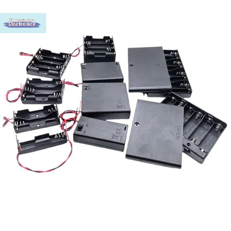 【1/3Pcs AA Battery Holder Storage Case Box With Switch And Cover For AA Batteries Standard Container 1 2 3 4 6 8 Slots】