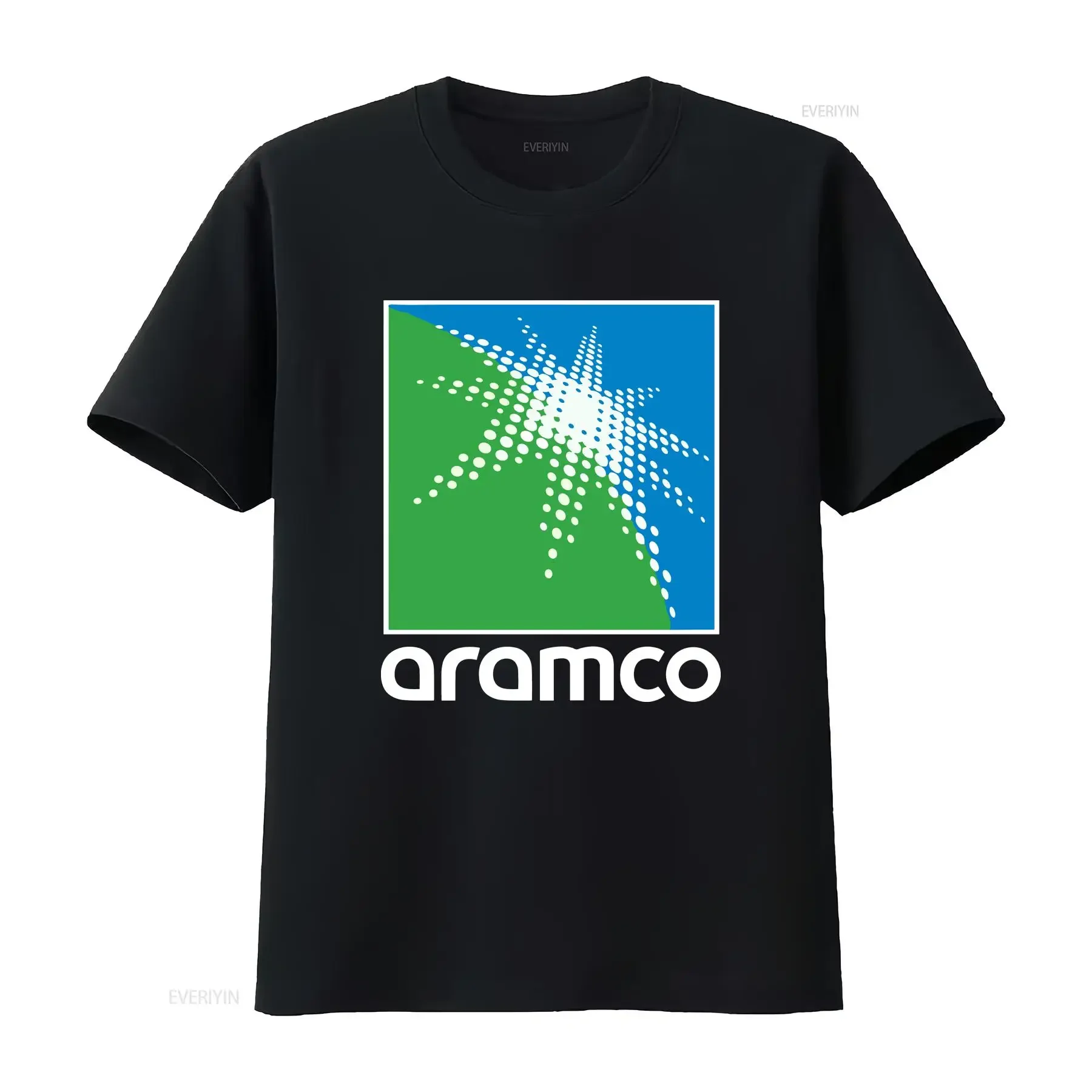New Aramco Saudi Arabian Oil Company Logo Men's T Shirt American Size vintage Washed Soft Casual designer clothes vintage