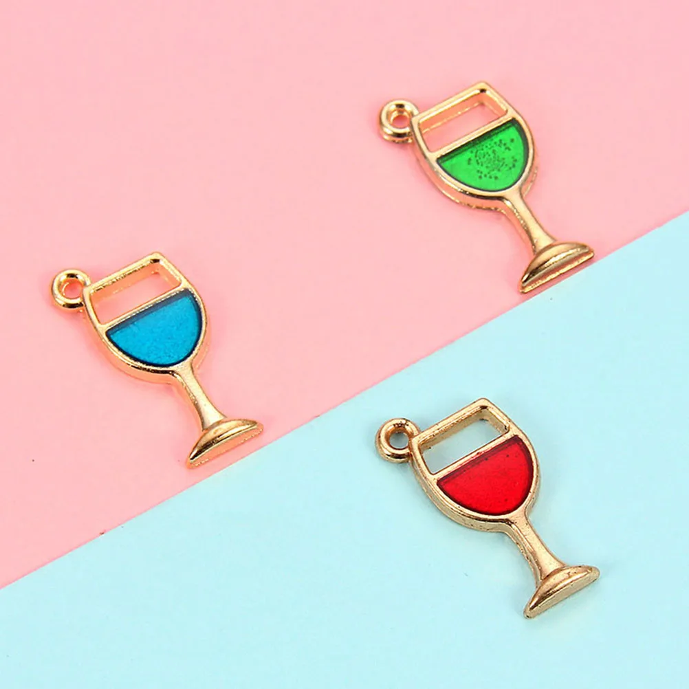 30 قطعة اكسسوارات المجوهرات الزجاج قلادة DIY بها بنفسك مجوهرات كأس للنبيذ قلادة اكسسوارات سوار قلادة المفاتيح الهدايا #3