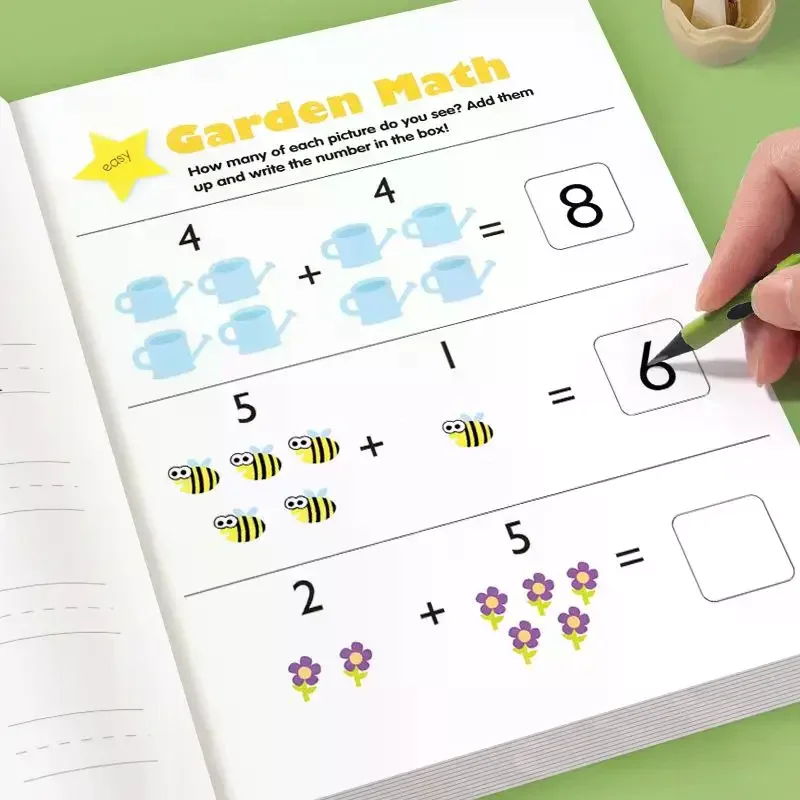 หนังสือแบบฝึกหัดคณิตศาสตร์ 64 หน้า ชุดที่ 1 แบบฝึกหัดการบวกและการลบเลขไม่เกิน 10 พร้อมภาพประกอบและการคำนวณแบบแยกส่วน