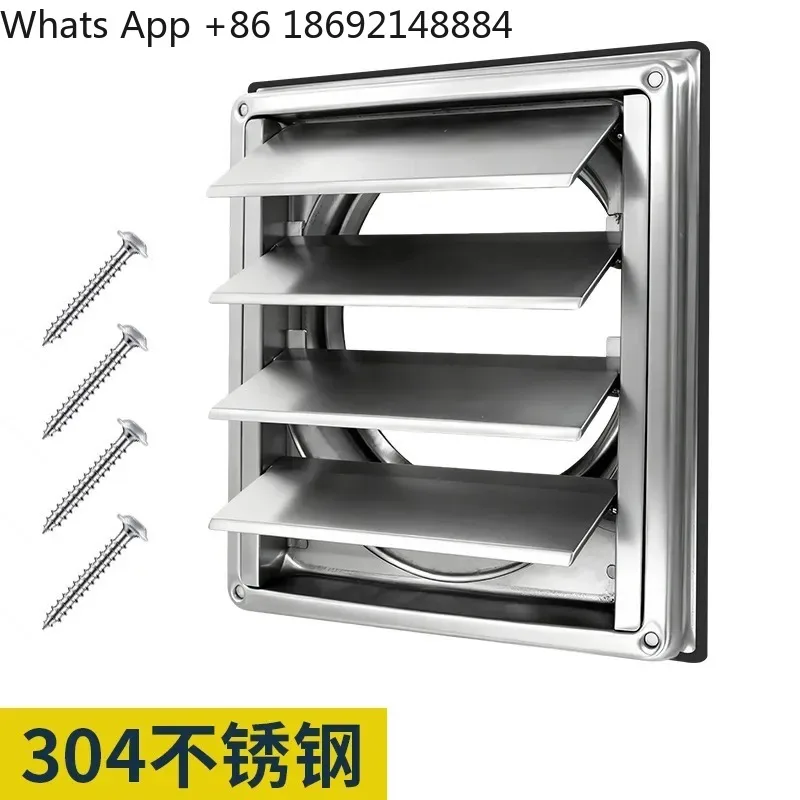 304 Stainless Steel Square Self-Hanging Louvers for External Wall Rainproof Vents Fence-Type Attic Greenhouse Ventilation