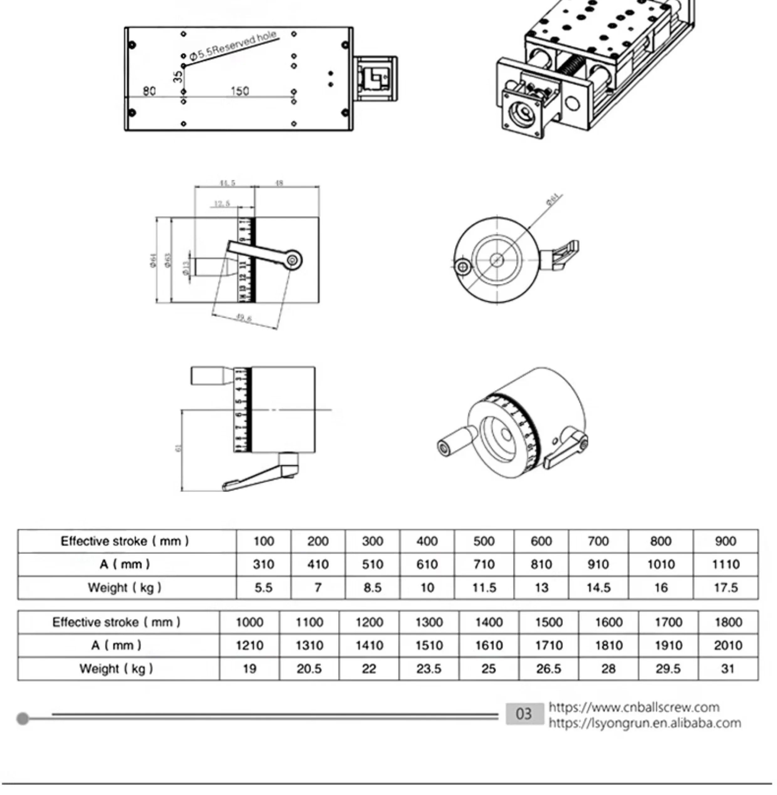 Linear Ball Screw Screw Guide 140 Slide Slide Module Lifting Cross Slide Stepping Motor Manipulator