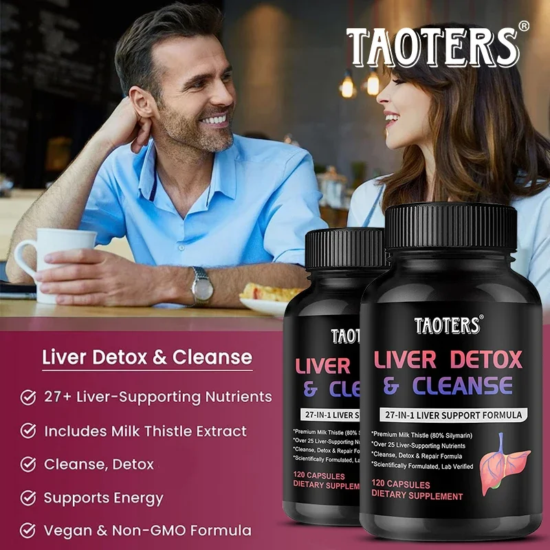 Taoters Liver Detox Liver Cleansing and Detoxifying Support Supplement-Help Strengthen and Repair The Liver and Improve Immunity