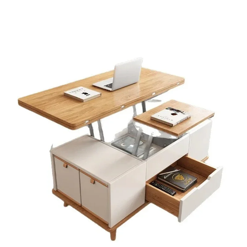Creative lift coffee table dining table, dual-purpose small apartment, simple living room home multi-function