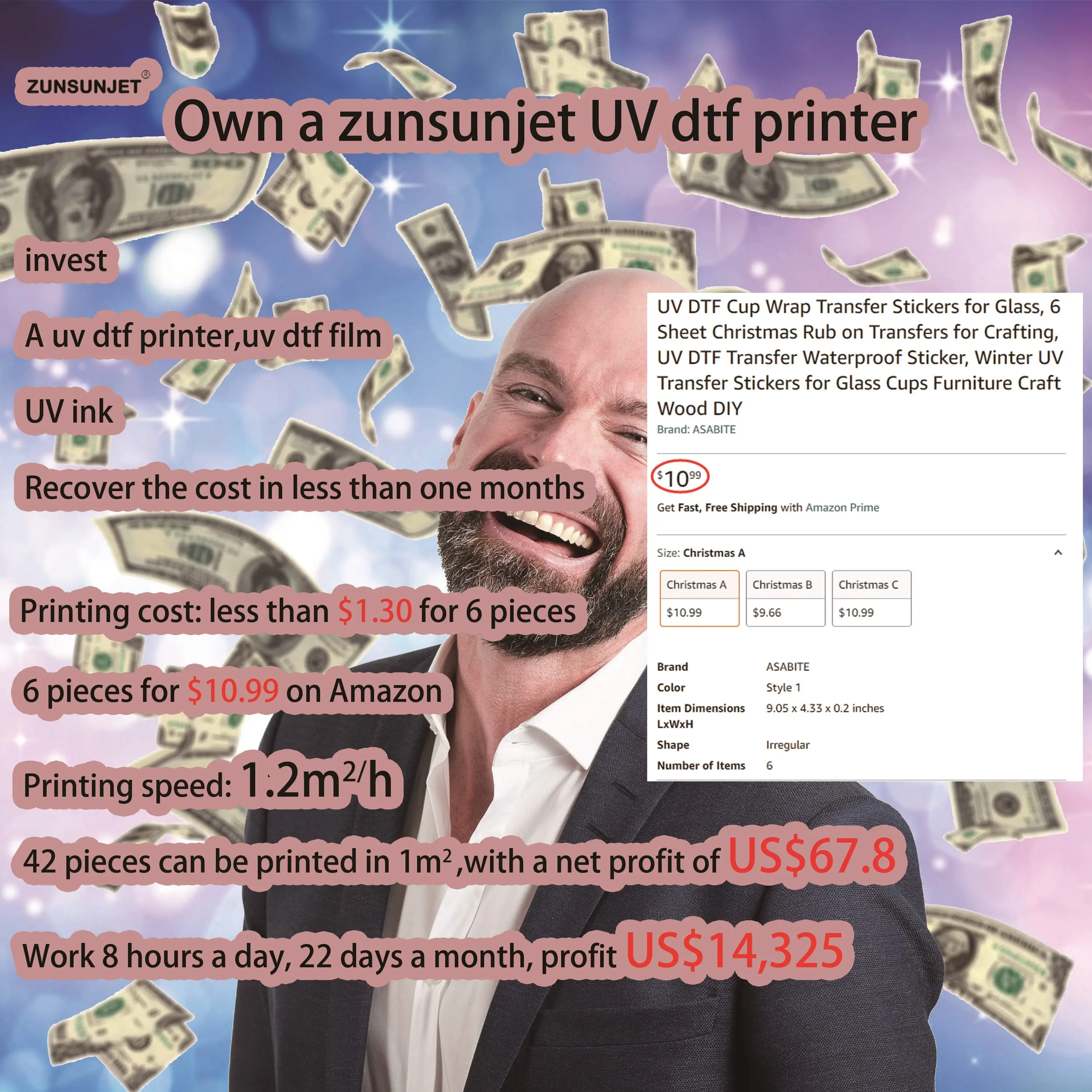 Products subject to negotiationZUNSUNJET digital New Dual Xp600 Printheads uvdtf Dtf Uv impresora Printer