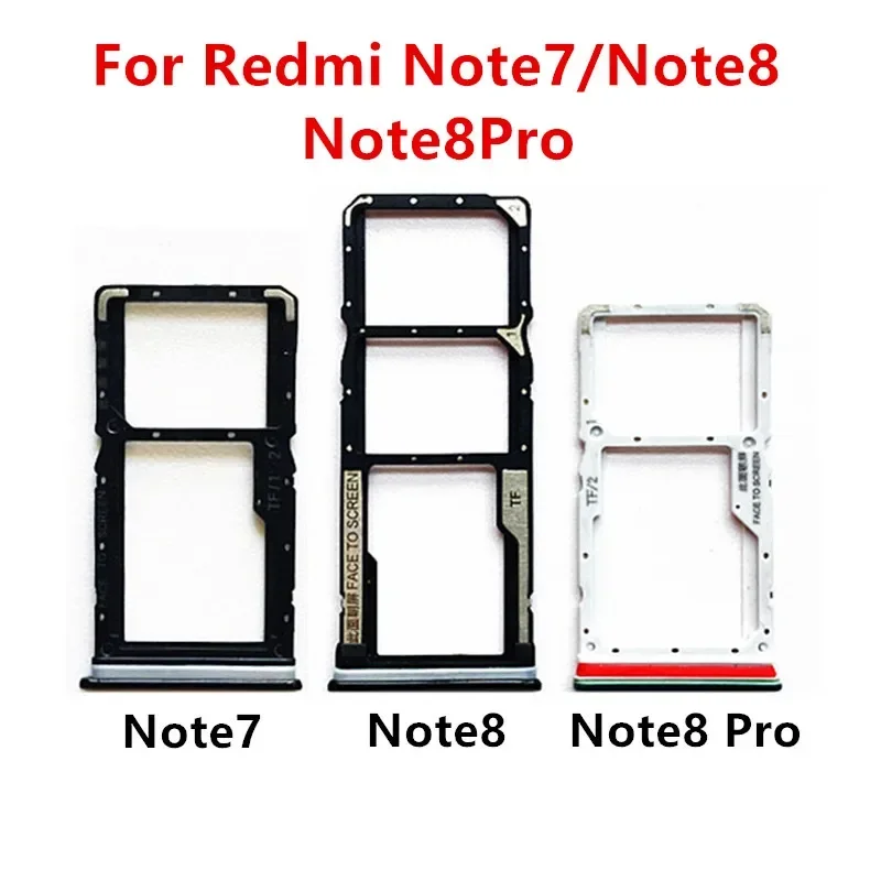 Note7 Note8 SIM Card Slot For Xiaomi Redmi Note 7 8 Pro Card Adapters Socket Holder Tray Chip Drawer Replace Housing Repair Part