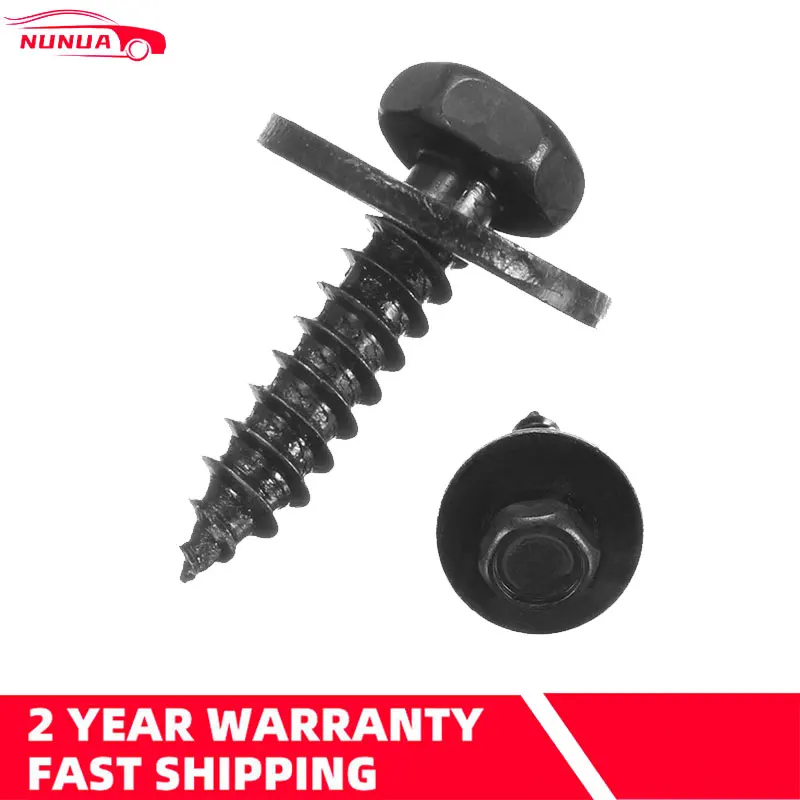 Car Self Tapping Tapper Screws And Washer 4.8 x 19 mm Black 8mm Hex Head Self Tapping Tapper Screws For BMW Repair Screws