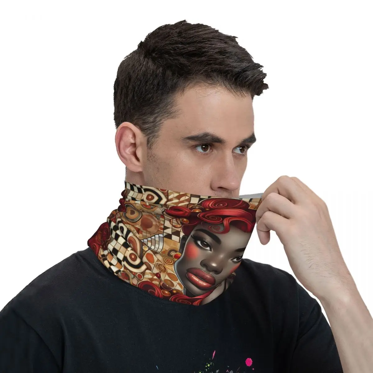 African Women Scarf Neckerchief Neck Face Mask Polyester