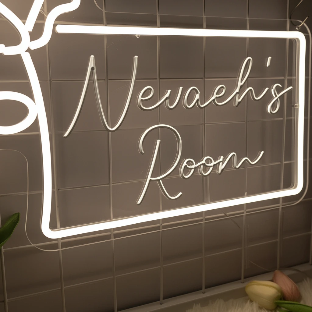 Custom Rose LED Neon Sign USB Powered Button Control Personalized Tex for Home Unique Gift for Valentine's Day/Wedding/Birthday