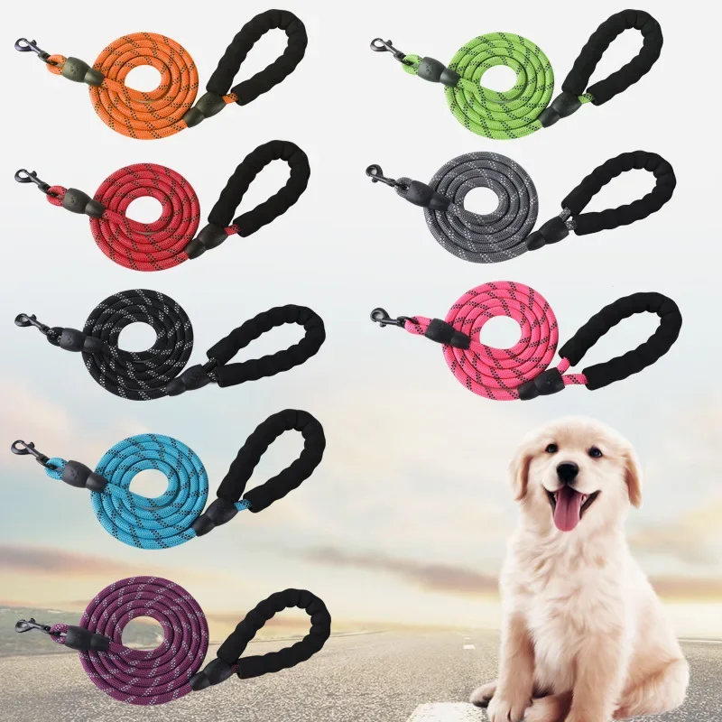 Strong Dog Leash Pet Leashes Reflective Leash for Big Small Medium Dog Leash Drag Pull Tow Golden Retriever 150/200/300cm