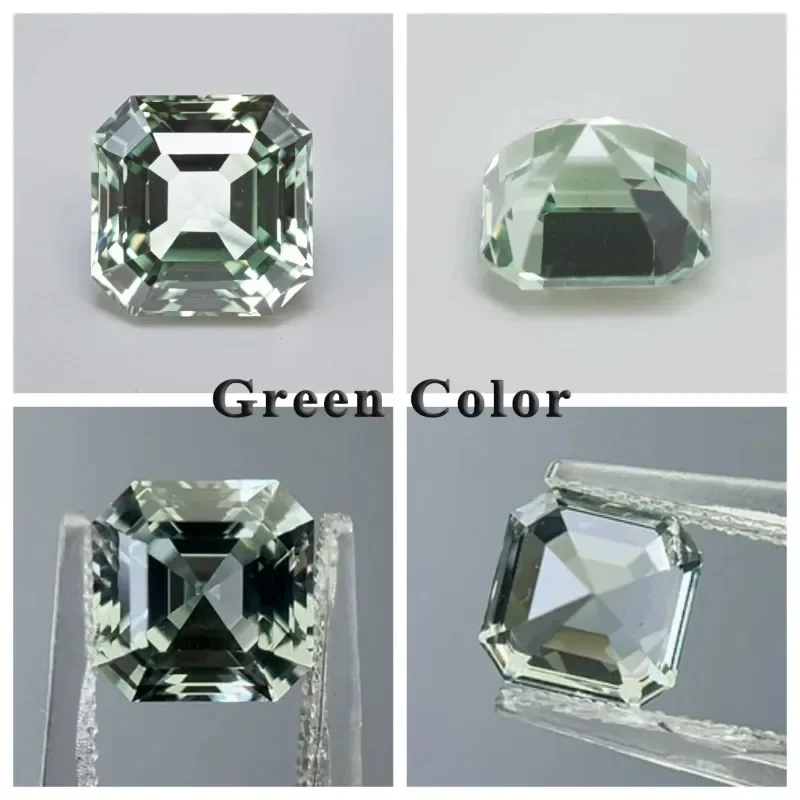 Laborgezüchteter Saphir, Asscher-Schliff, Kornblumenfarbe, VVS1, für DIY-Schmuckherstellung, Ring- und Halsketten-Einlegearbeiten, wählbares Zertifikat – Detail 19