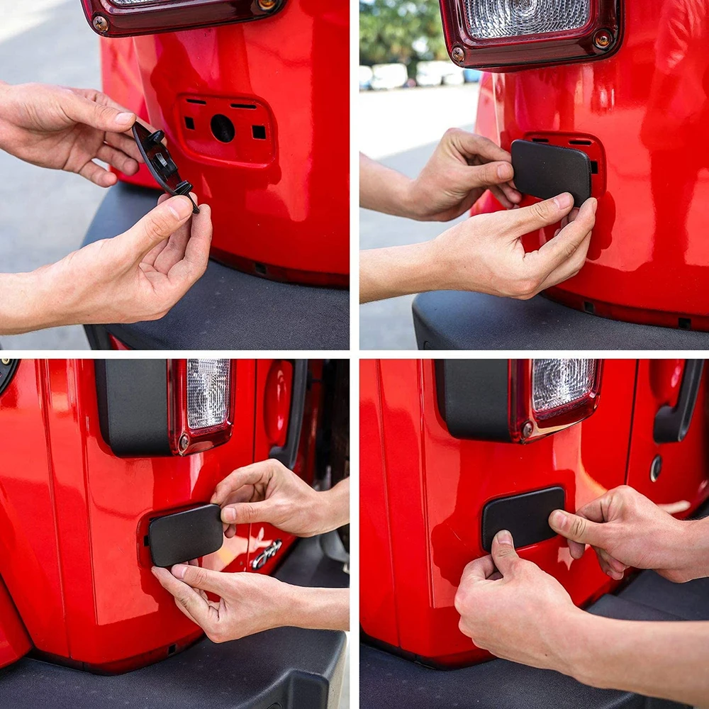 لوحة ترخيص السيارة الخلفية لوحة حذف الباب الخلفي المقابس المطاطية الغبار المقابس غطاء ل جيب رانجلر JK 2007-2017 الملحقات الخارجية #5