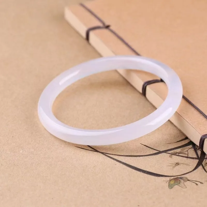 Ice white round bar bracelet, thin bar fairy jingle bracelet