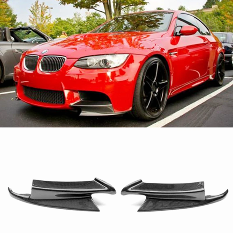 2PCS Carbon Fiber Front Bumper Lip Splitter Spoiler Flap Cupwings for B MW 08-12 E92 E93 M3 M-sport Bumper