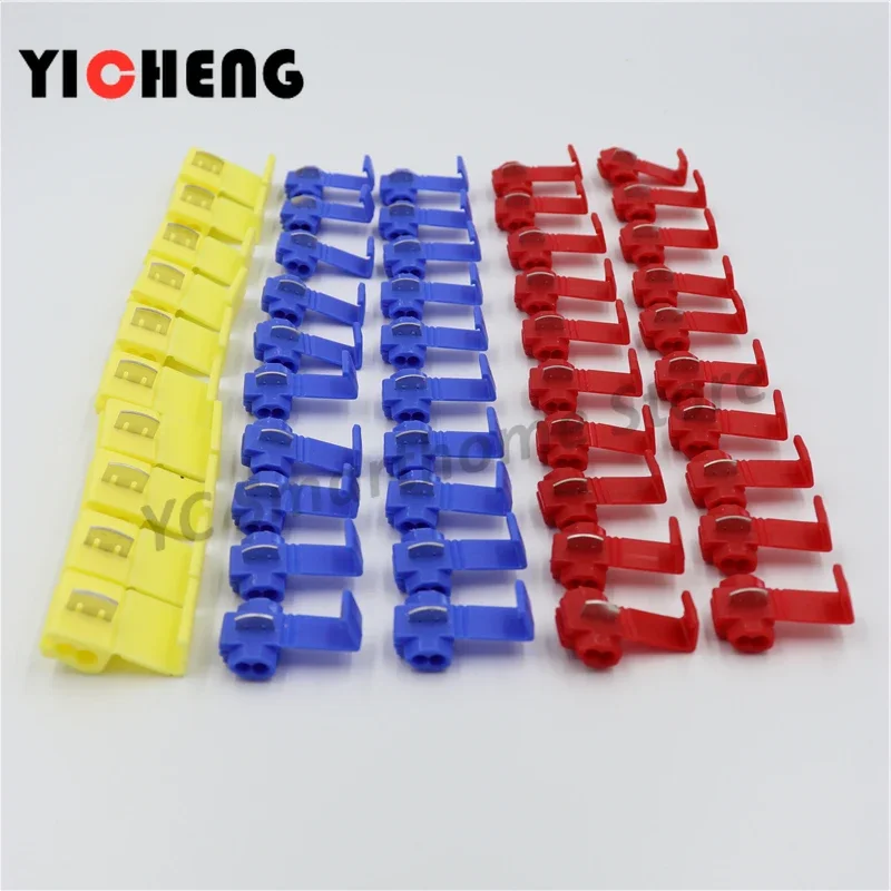 

50Pcs Cable Connector Quick Lock Terminal Red22-18AWG 20Pcs Blue18-14 AWG 20pcs Yellow12-10AWG 10pcs terminals for wire