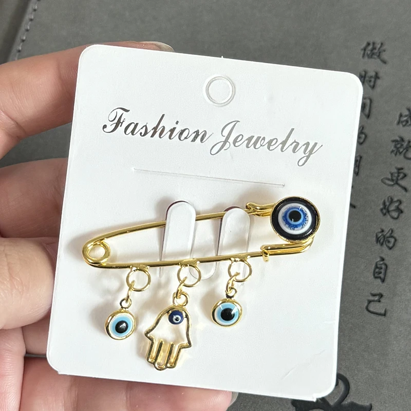 Lucky Eye Brooch-Hollow Palm Brooch-Evil Eye Brooch-Women's Scarf Buckle -Muslim Brooch Pin - Image 4