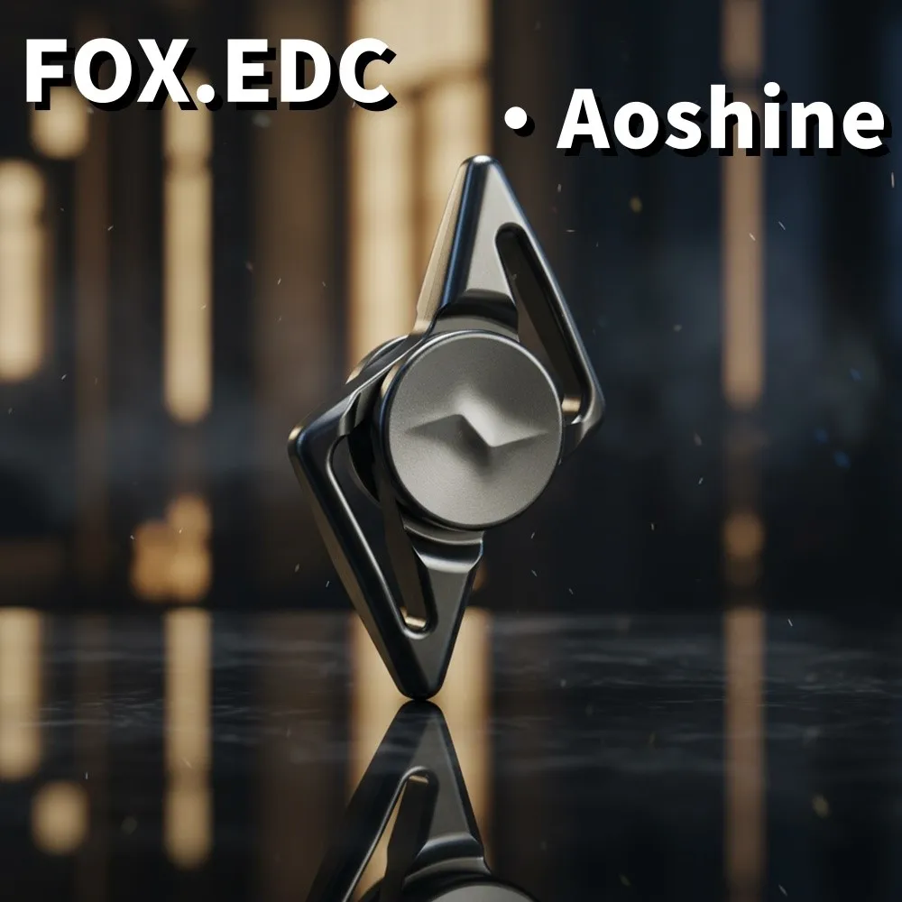 FOX.EDC Aoshine Fidget Spinner à deux lames, jouets Anti-stress, jouets sensoriels pour adultes, Spinners Fidgeting, gyroscope en acier inoxydable
