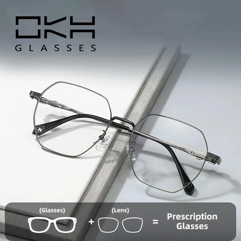 

OKH легкая роскошная оправа для очков для близорукости из сплава в стиле ретро, модная литературная оправа, очки по рецепту для чтения для женщин и мужчин