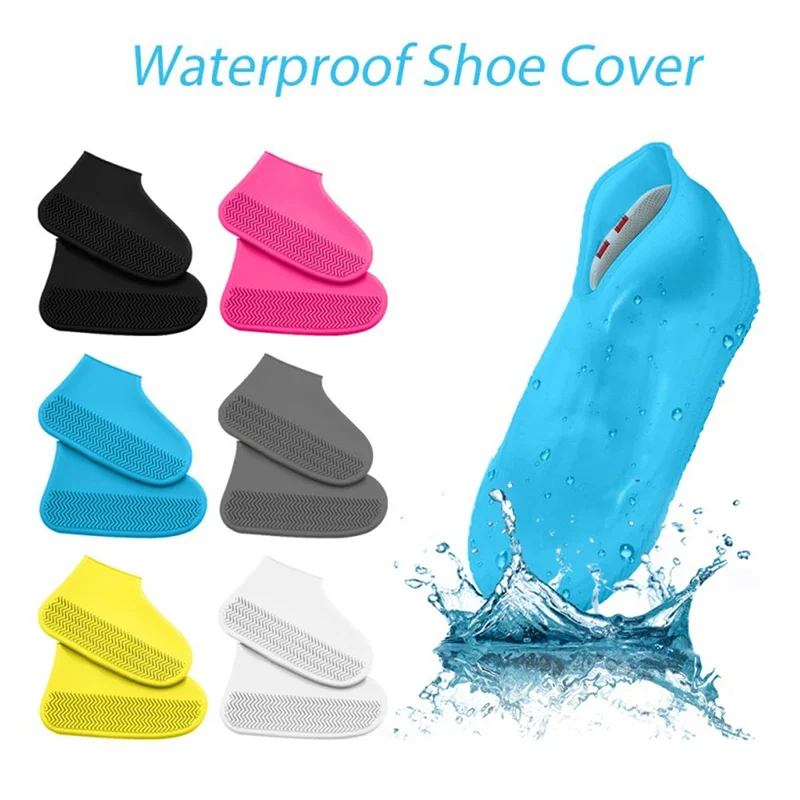 

Outdoor Unisex Day y Covers Shoe Pads Silicone Anti-slip Waterproof Reusable Boots Rain Protector For s