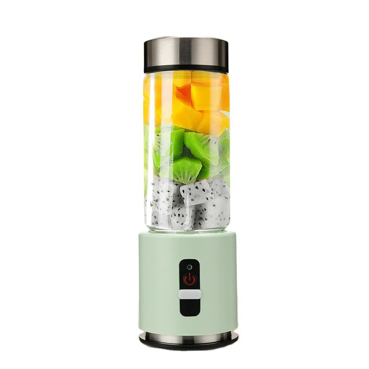 

400ML Portable Blender with Lid Glass Bottle 6 Stainless Blades USB Smoothie Vegetables Fruits Mixing Juicer