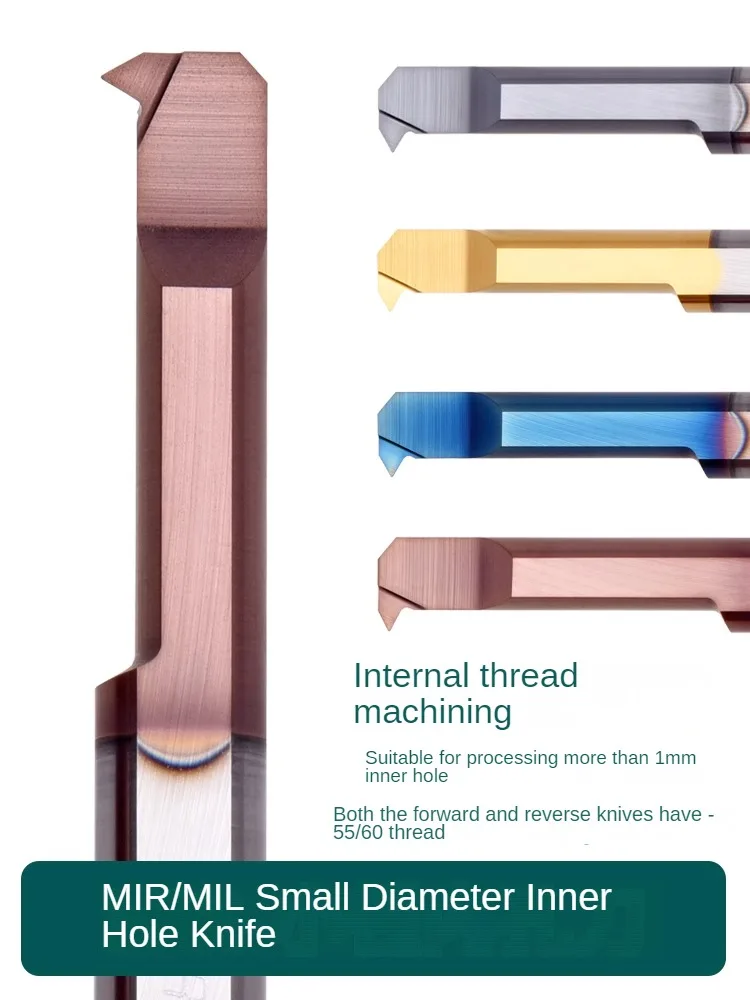 

MIR A60 small aperture inner hole thread cutting tool, tungsten steel small tooth tool holder, alloy small thread turning tool