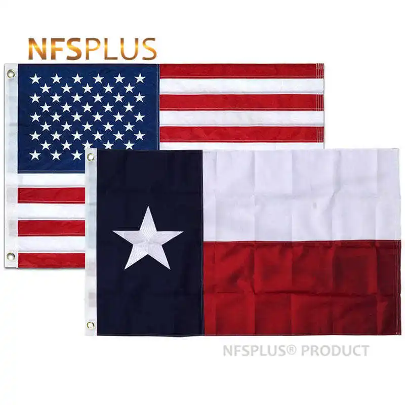 

Home Outdoor Texas Flag USA 3x5 Ft Waterproof Durable Nylon Embroidered Stars Sewn Stripes Brass Grommets American Flags Banners