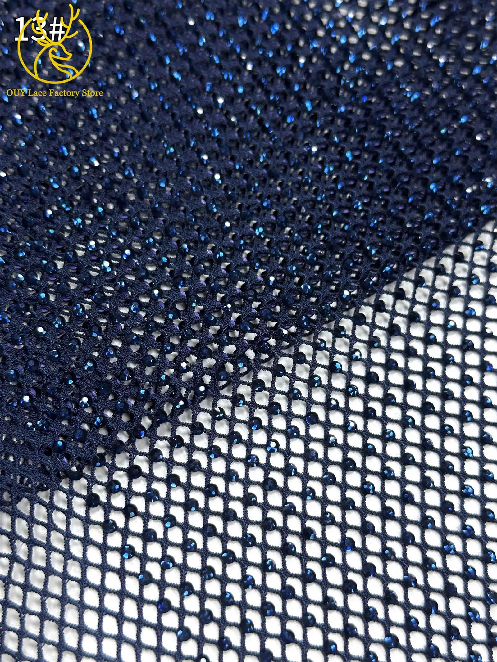 2,5 Yards Hochwertiger Dubai Edelstein-Netzspitzenstoff Hochqualitative Afrikanische Spitze Nigerianischer Steinspitzenstoff für Damen-Abendkleider – Detail 22