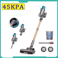 Fieety V7 Cordless Vacuum Cleaner 45KPa Strong Suction 60min Runtime 7-Layer Filtration LED Touch Screen Carpets & Hard Floors