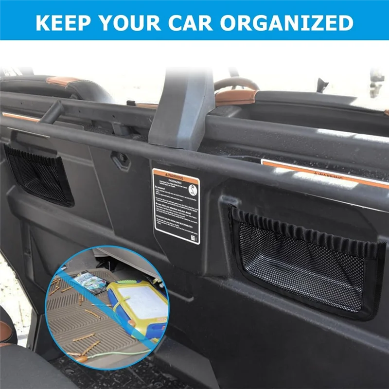 ABLQ UTV Rear Backrest Storage Nets For Can Am Defender Max Accessories Replacement 715003019 2 Pack